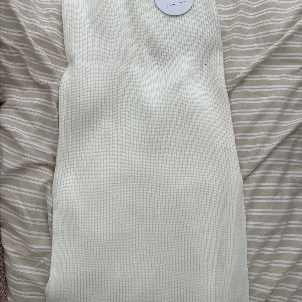 Princess Polly Ivory Ribbed Knit skirt